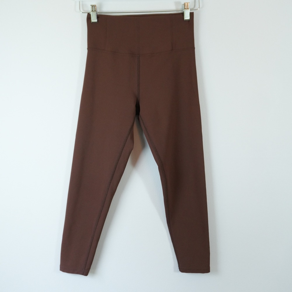 OFFLINE by Aerie Goals High Waisted Ribbed 7/8 Leggings Brown Women's M